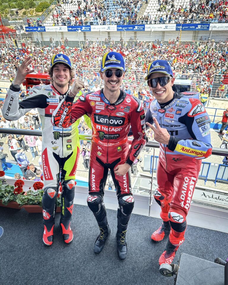 Read more about the article MotoGP, MP al Spaniei: Victorie electrizantă pentru Pecco Bagnaia. Marc Marquez obține primul podium alături de Gresini.