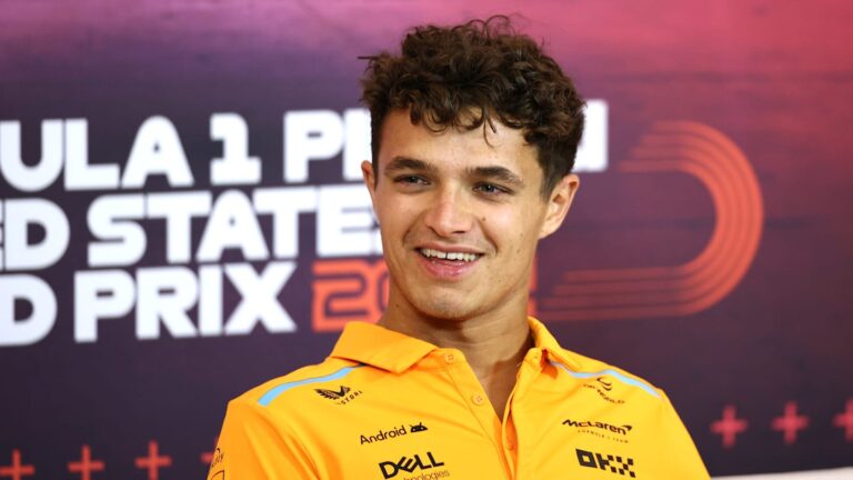 Read more about the article Lando Norris, încrezător în perspectivele McLaren la Austin, explică abordarea sa în lupta pentru titlul mondial cu Verstappen