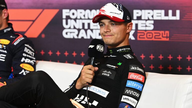 Read more about the article Lando Norris ia partea pozitivă din Sprint-ul de la Austin, în ciuda unui „final dezamăgitor”, și sugerează că McLaren nu are ritmul rivalilor